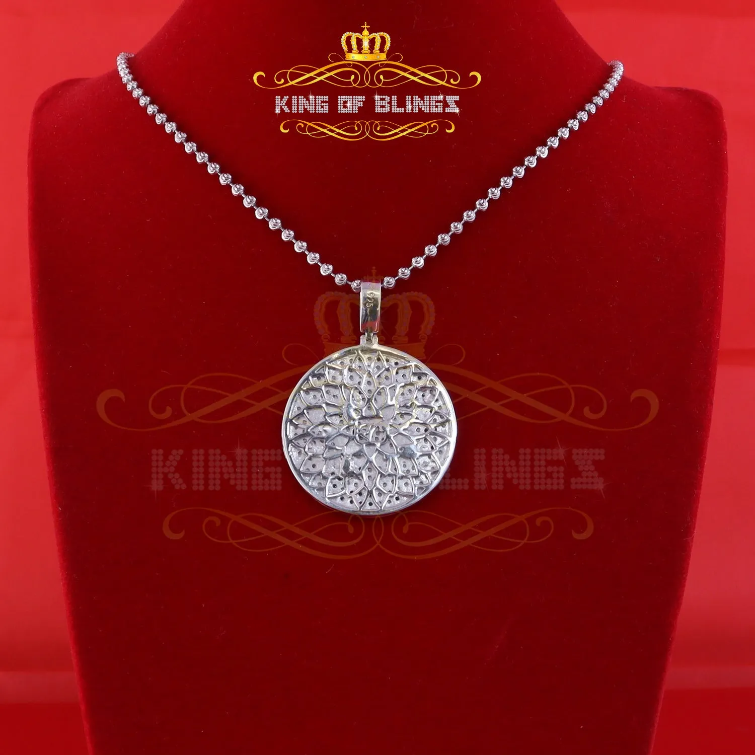 Create Custom Design in Cubic Zirconia Silver White 1.50 Round #22 Lucky Charm Pendant