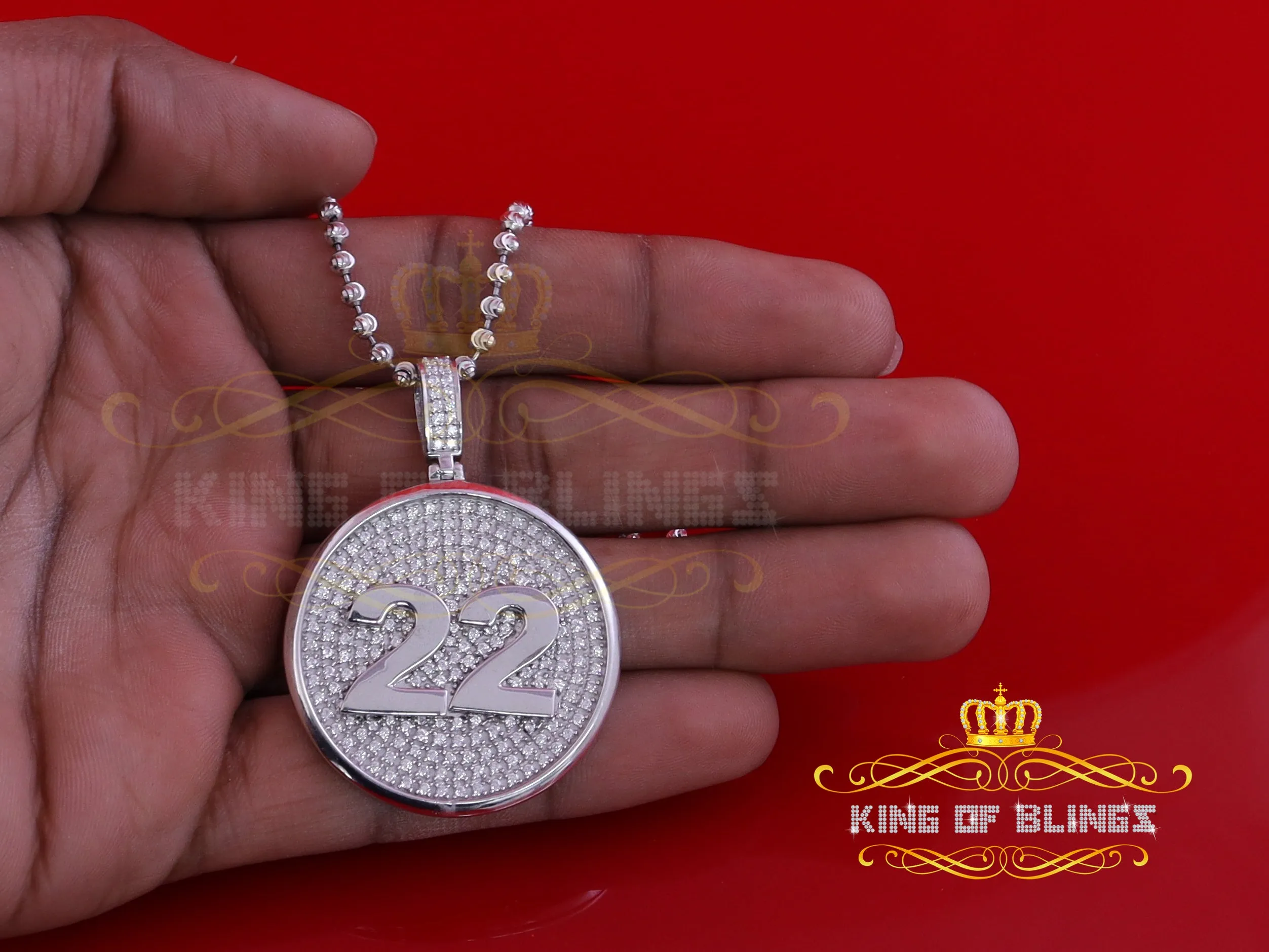 Create Custom Design in Cubic Zirconia Silver White 1.50 Round #22 Lucky Charm Pendant