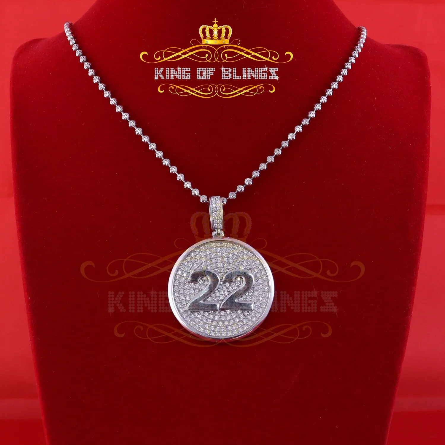 Create Custom Design in Cubic Zirconia Silver White 1.50 Round #22 Lucky Charm Pendant