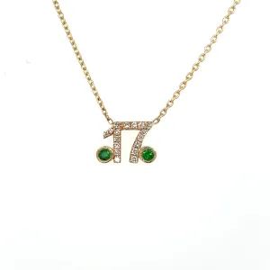 Custom Diamond Pave Numbers Side Bezels Necklace