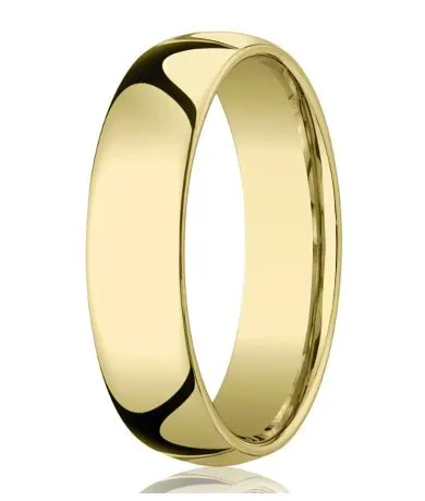 Designer 10K Yellow Gold Wedding Band with Domed Comfort Fit – 8 mm