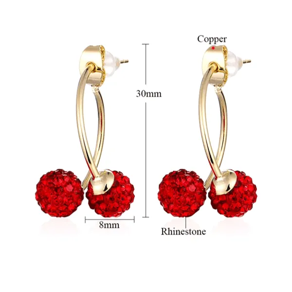 Double Rhinestone Disco Ball Hoop Earrings