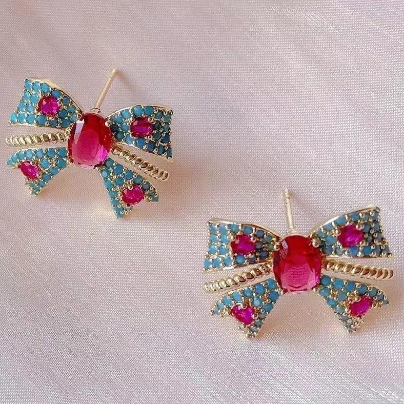 E1493 - Colorful Bowknot Earrings