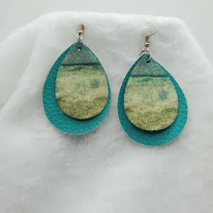 Earrings Leather Teardrop Beach Themed