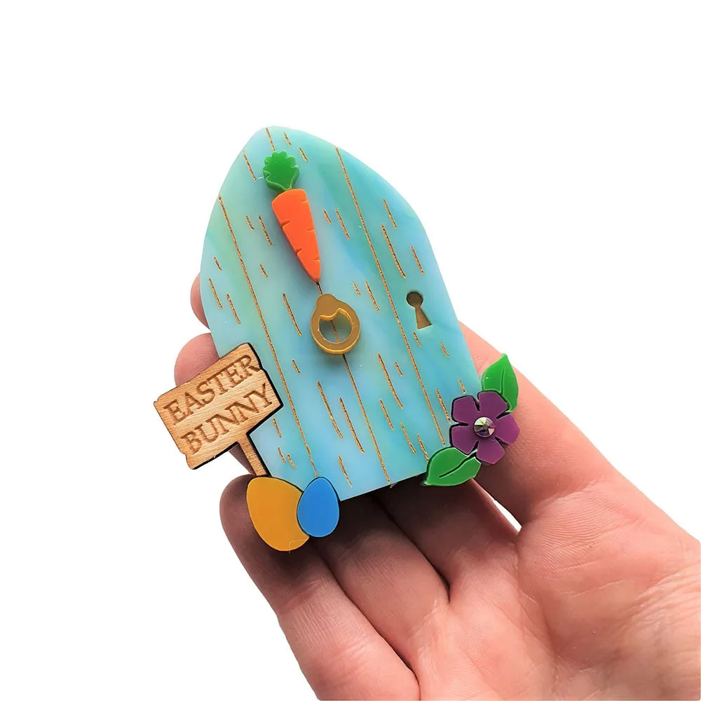Easter Bunny House Brooch by Cherryloco Jewellery