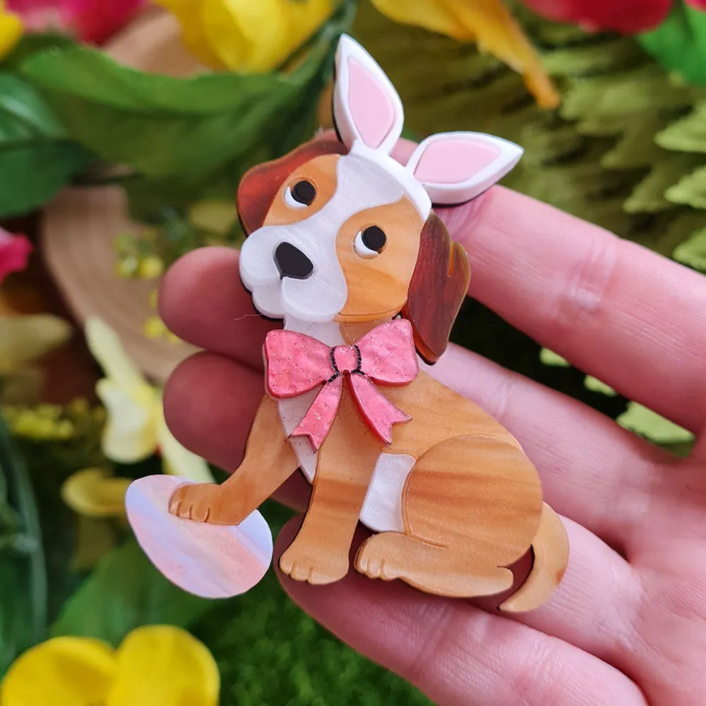 Easter Puppy Brooch by Cherryloco