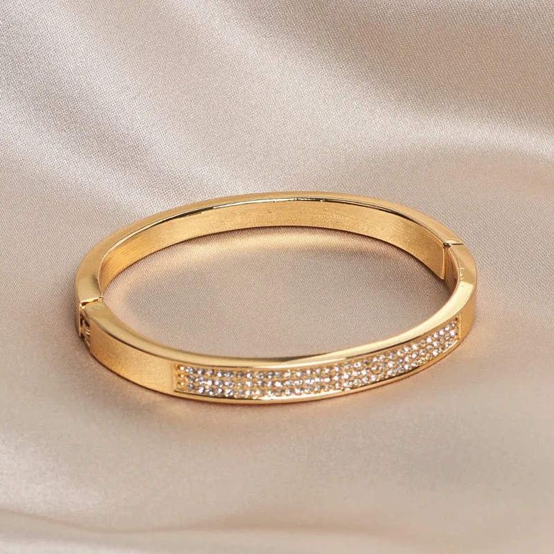 Elegant Classic Crystal Cuff Bangles Bracelets