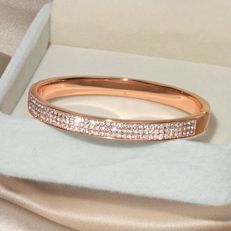 Elegant Classic Crystal Cuff Bangles Bracelets
