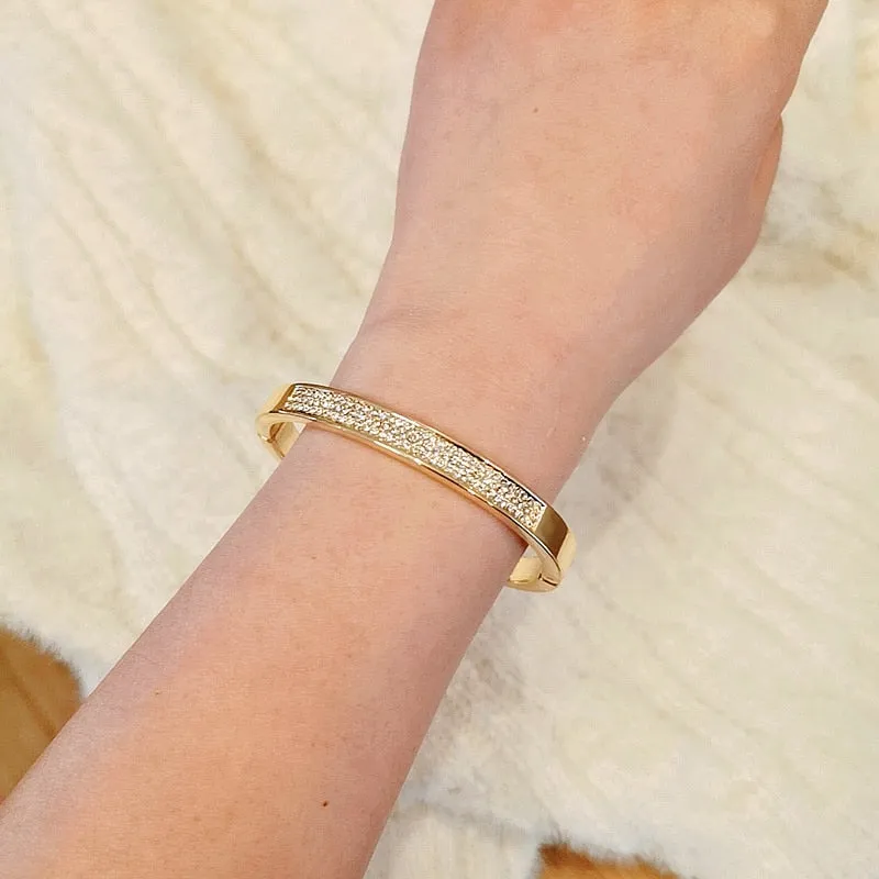 Elegant Classic Crystal Cuff Bangles Bracelets