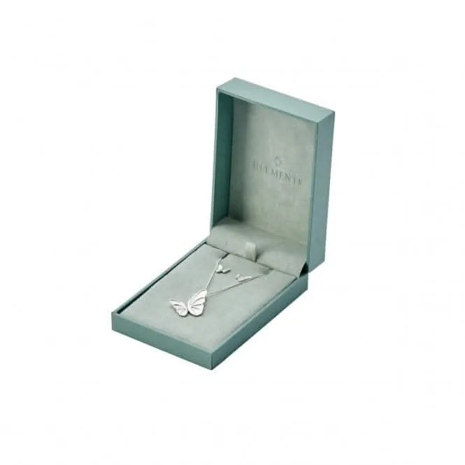 Elements Rhodium Plated Clear CZ Open Circle Pendant P4344C