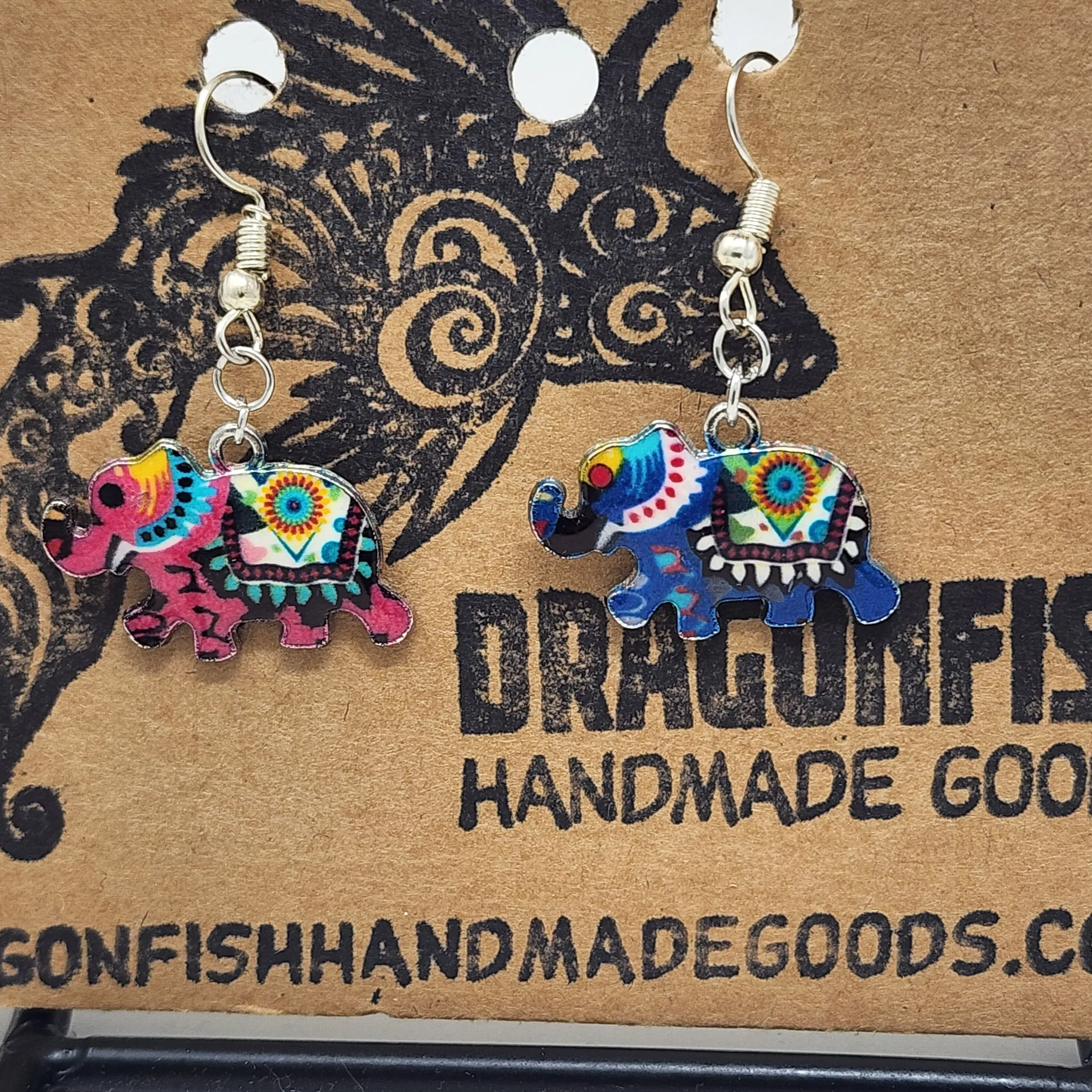 Enamel Colorful Elephant Earrings