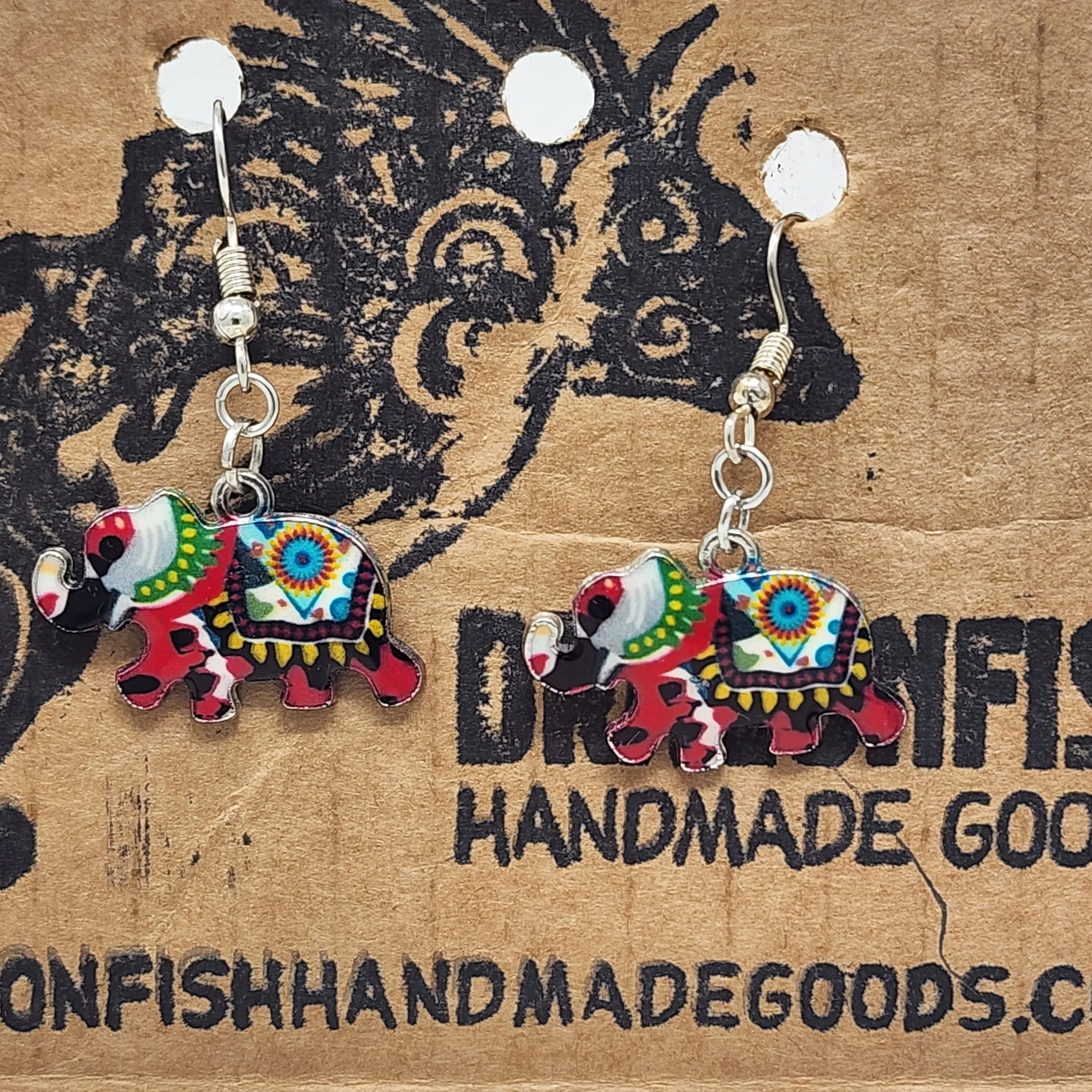 Enamel Colorful Elephant Earrings
