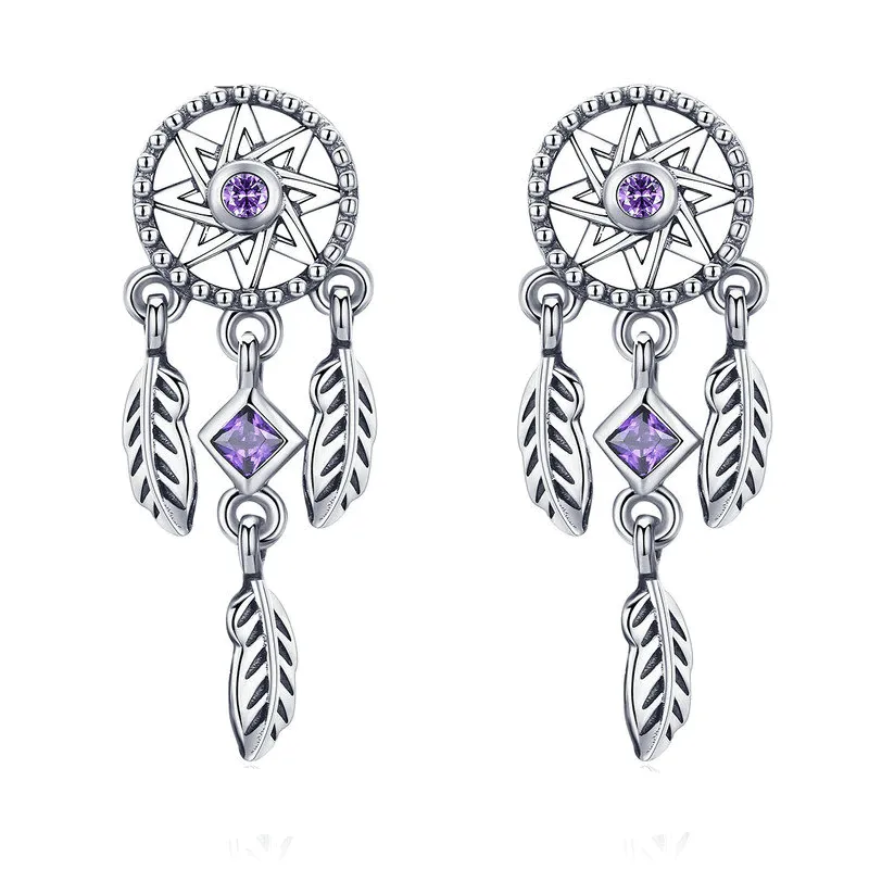 Feather Dream Catcher Earrings