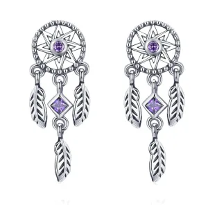 Feather Dream Catcher Earrings