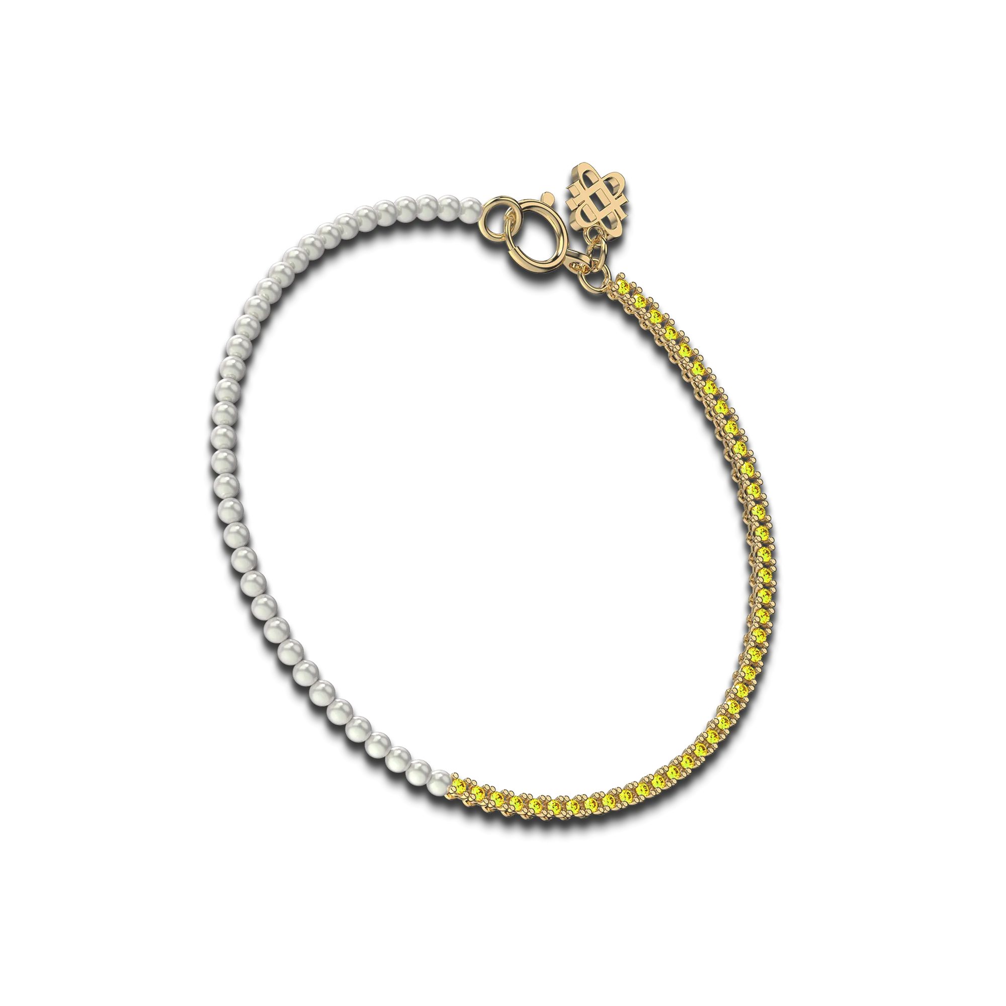 Fusion Diamond Pearl Bracelet