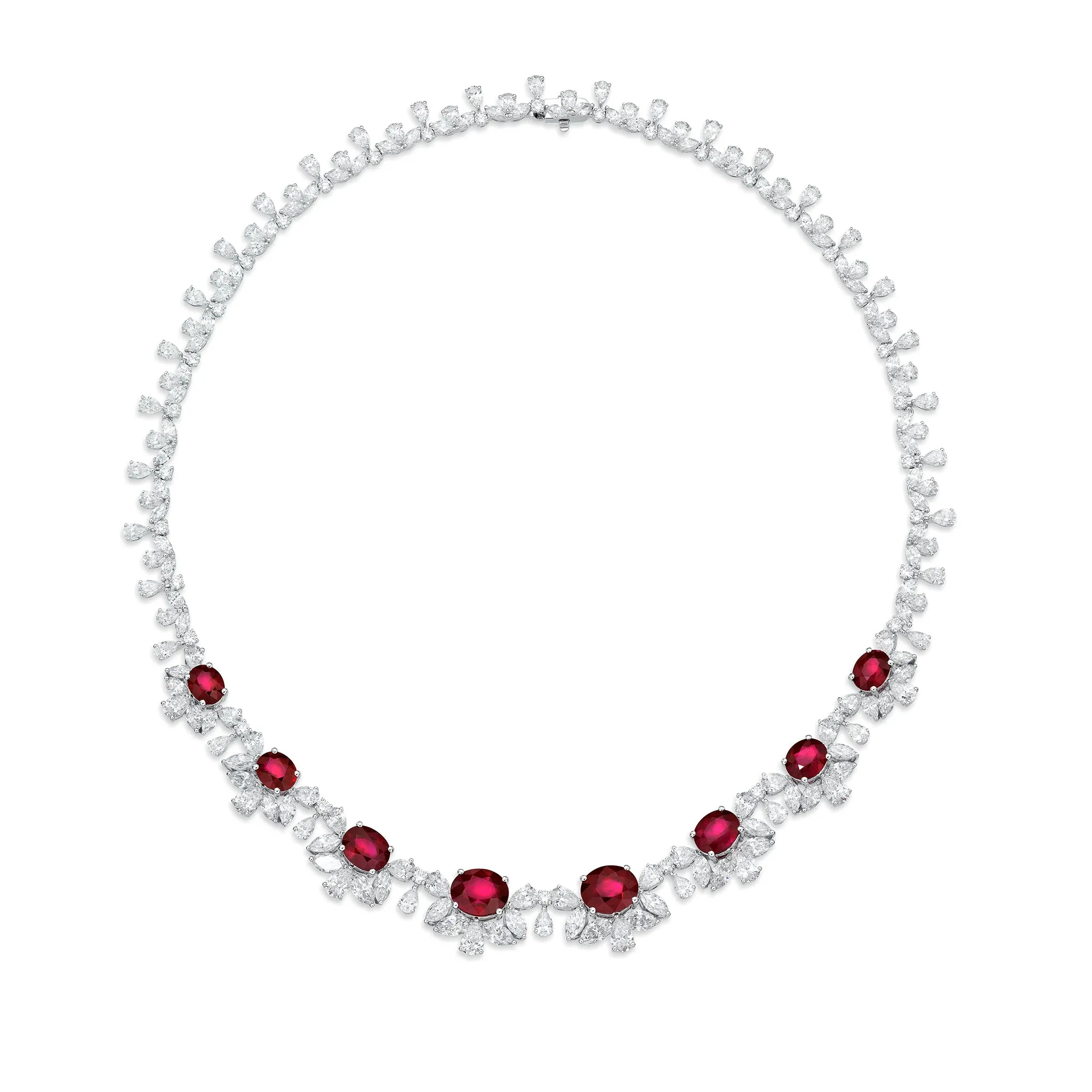 GIA Certified 15.97CT Ruby & Diamond Necklace