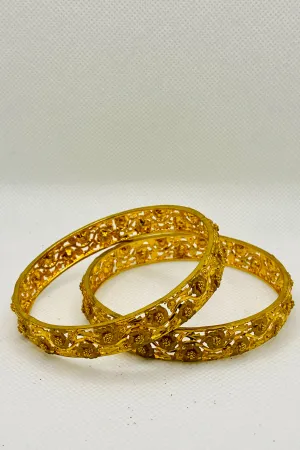 Golden Floral Filigree Bangle 12mm