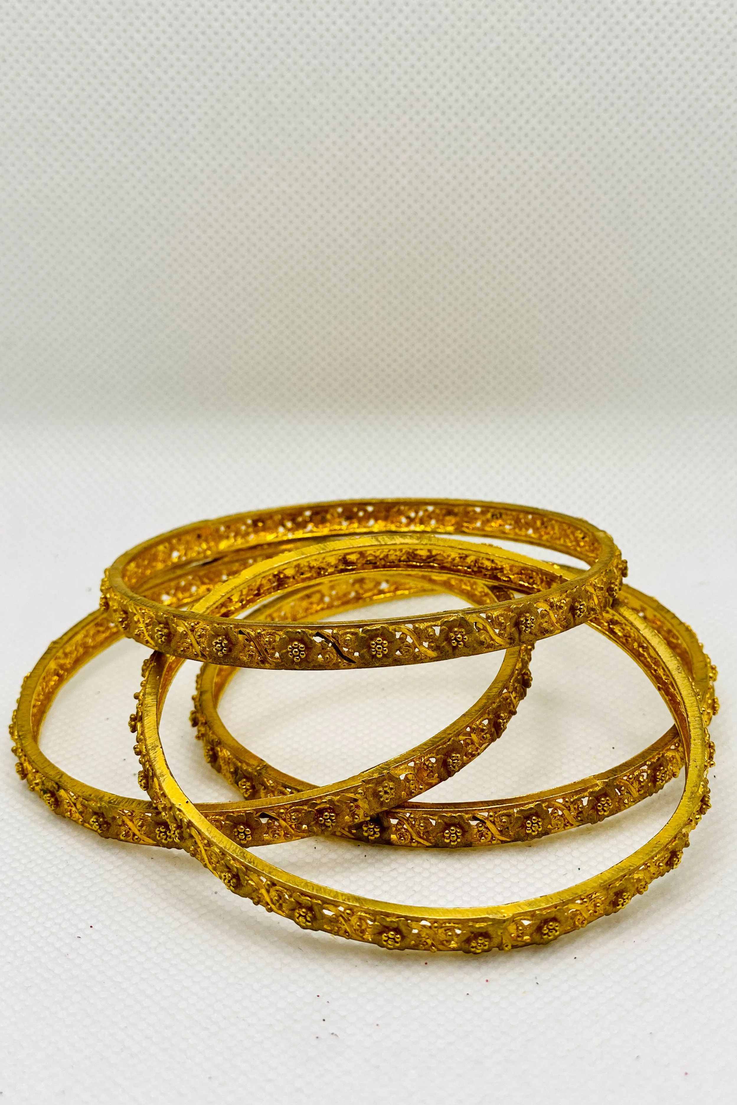 Golden Floral Filigree Bangle 6mm