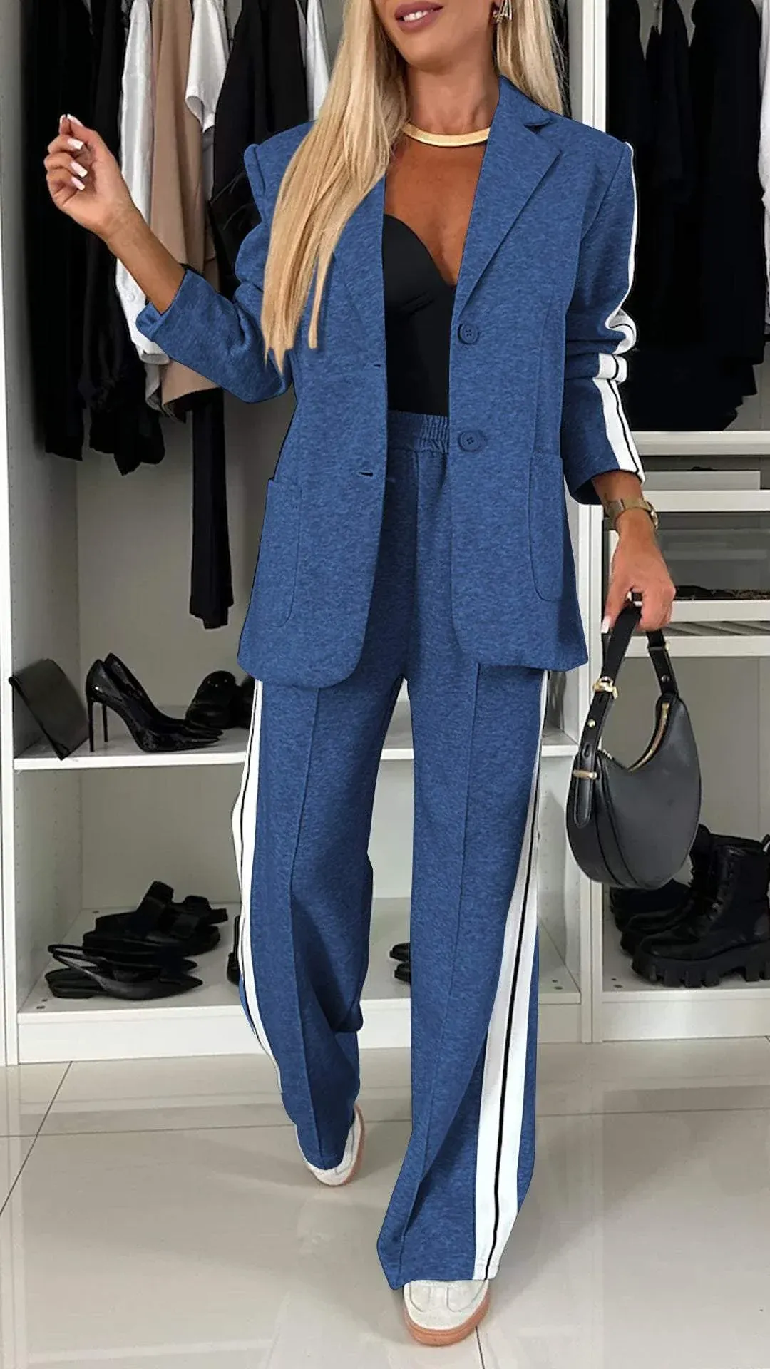 Gracelyn - Two-Piece Striped Fleece Set