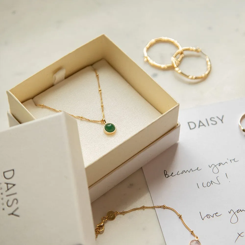 Green Aventurine Healing Stone Necklace 18ct Gold Plate