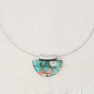 Green Kimono Half Moon Pendant
