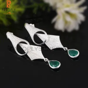 Green Onyx 925 Silver Unique Beautiful Statement Earrings