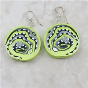 Handmade Lime Green Unique Bead Earrings