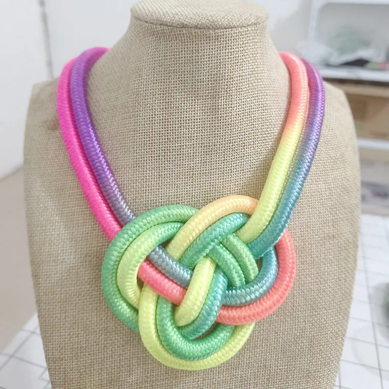 Handmade Thick Knotted Rope Statement Necklaces