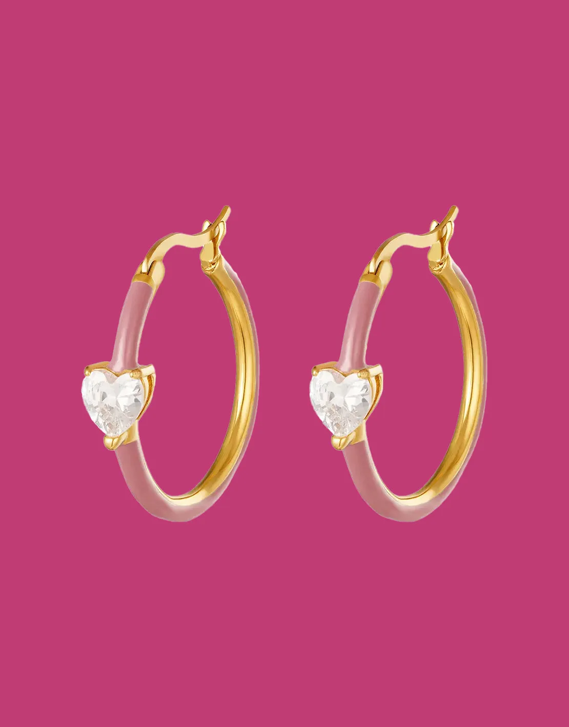 Heart-cut colorful hoop earrings