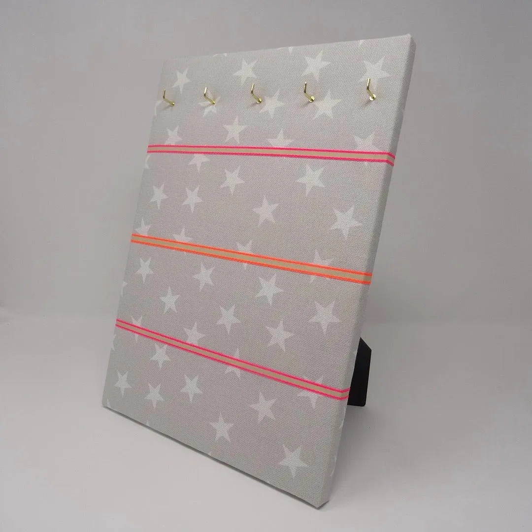 Hook & Hang Jewellery Board - Stars / Neon Ribbon