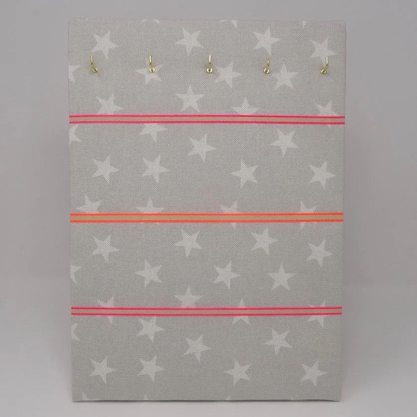 Hook & Hang Jewellery Board - Stars / Neon Ribbon