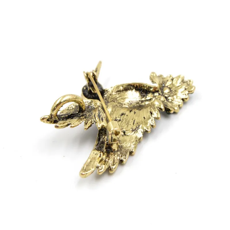 Hummingbird in Flight Rhinestone Brooches