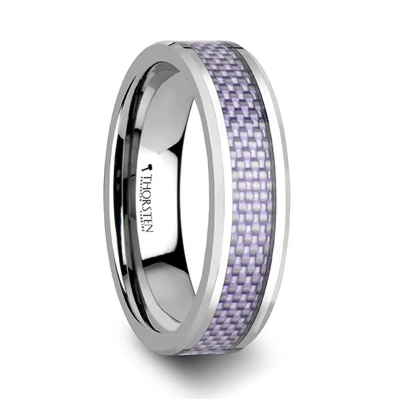 IRIS | Tungsten Ring Purple Carbon Fiber Inlay