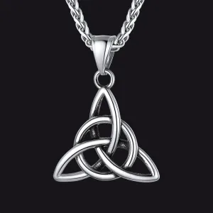 Irish Celtic Trinity Knot Pendant Necklace for Men Women