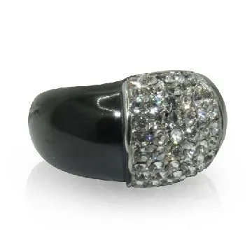 Jewellery Kingdom 11mm Band Thumb Modern Classy Chunky Ladies Ring (Black)