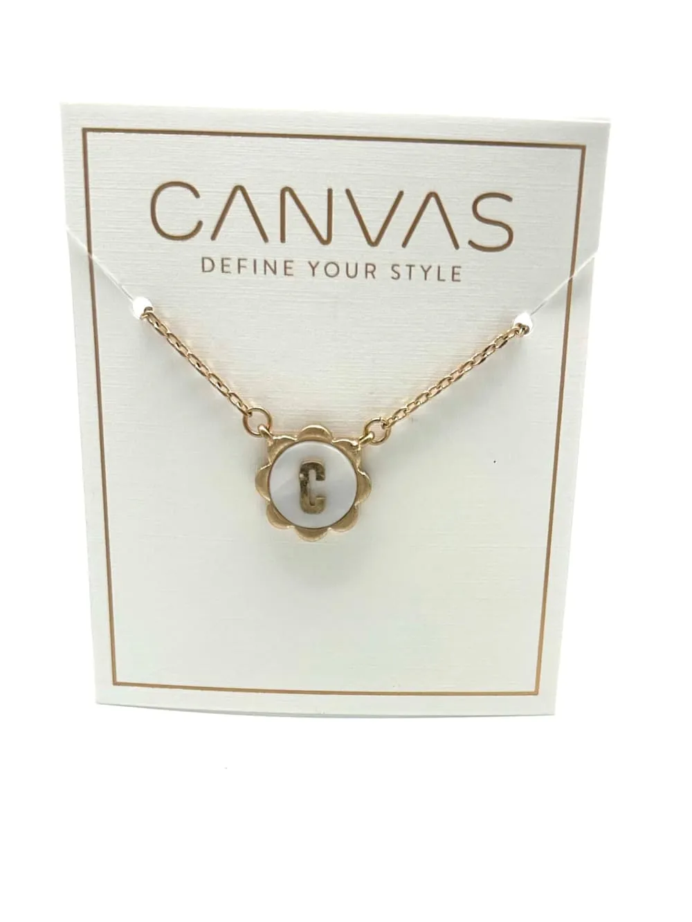 Juliette Mother of Pearl Scalloped Initial Necklace