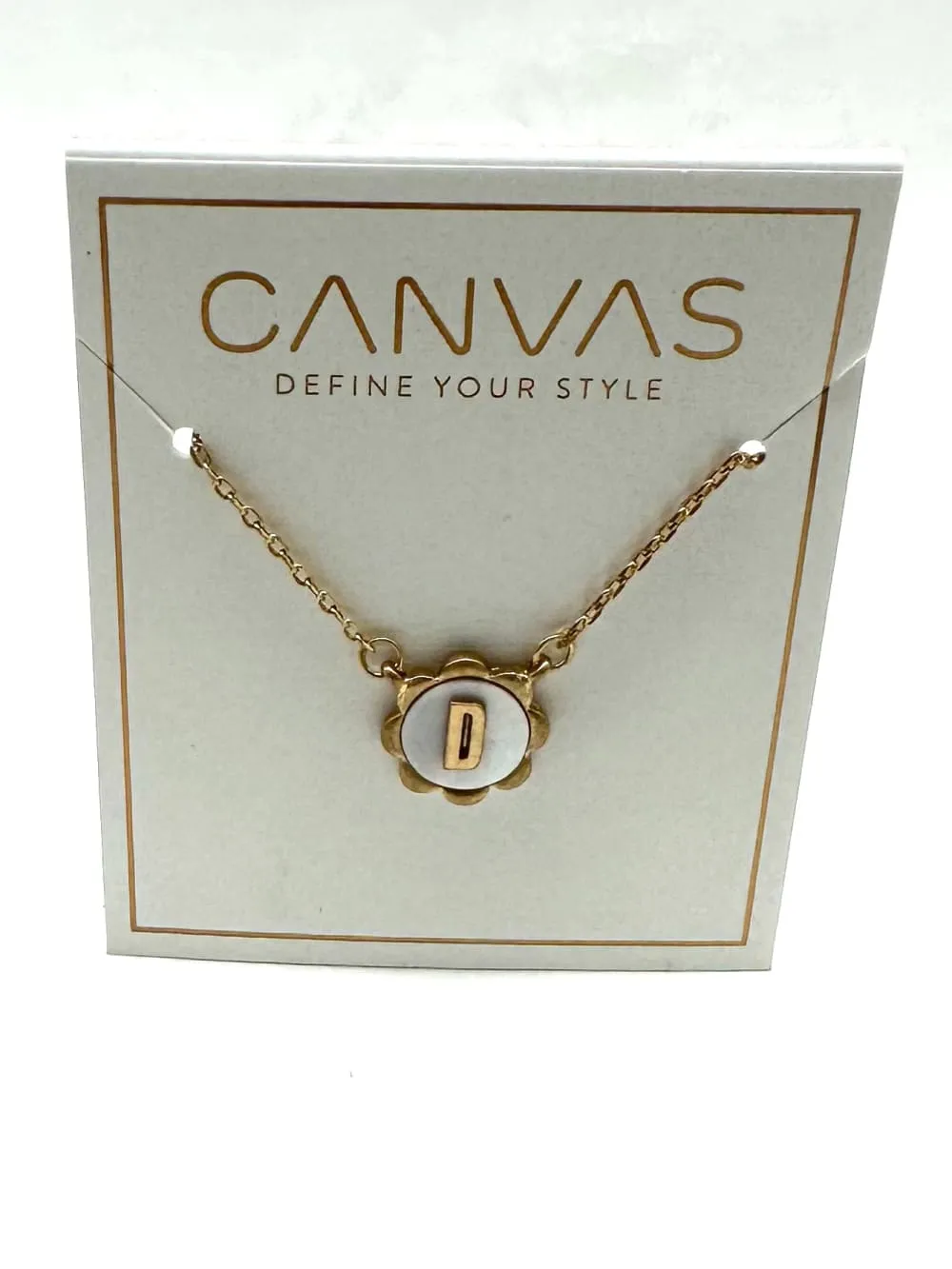 Juliette Mother of Pearl Scalloped Initial Necklace
