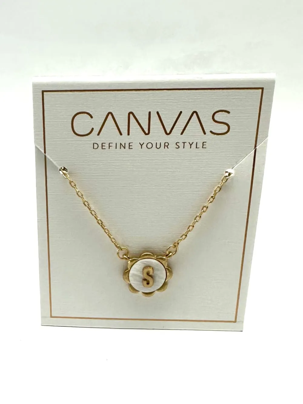Juliette Mother of Pearl Scalloped Initial Necklace