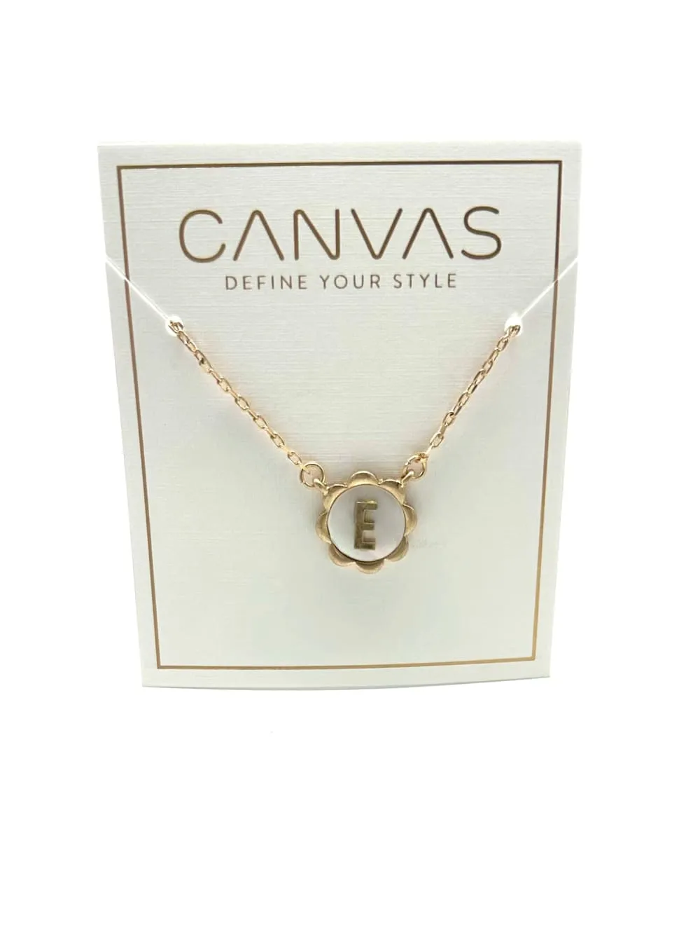Juliette Mother of Pearl Scalloped Initial Necklace