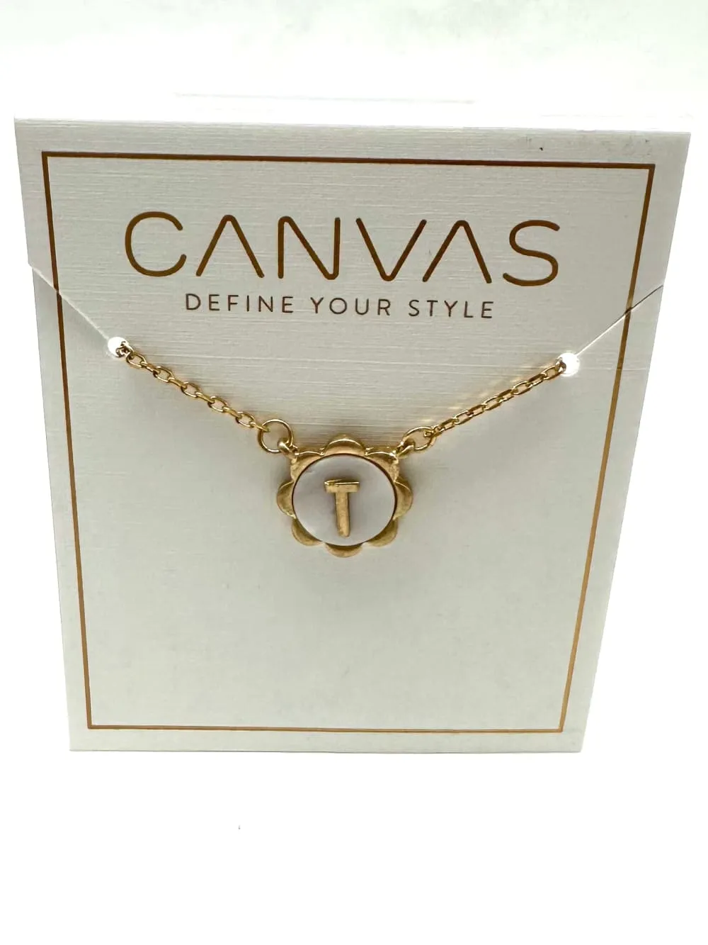 Juliette Mother of Pearl Scalloped Initial Necklace