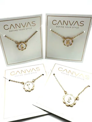 Juliette Mother of Pearl Scalloped Initial Necklace