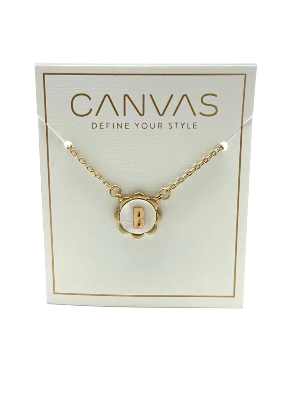 Juliette Mother of Pearl Scalloped Initial Necklace