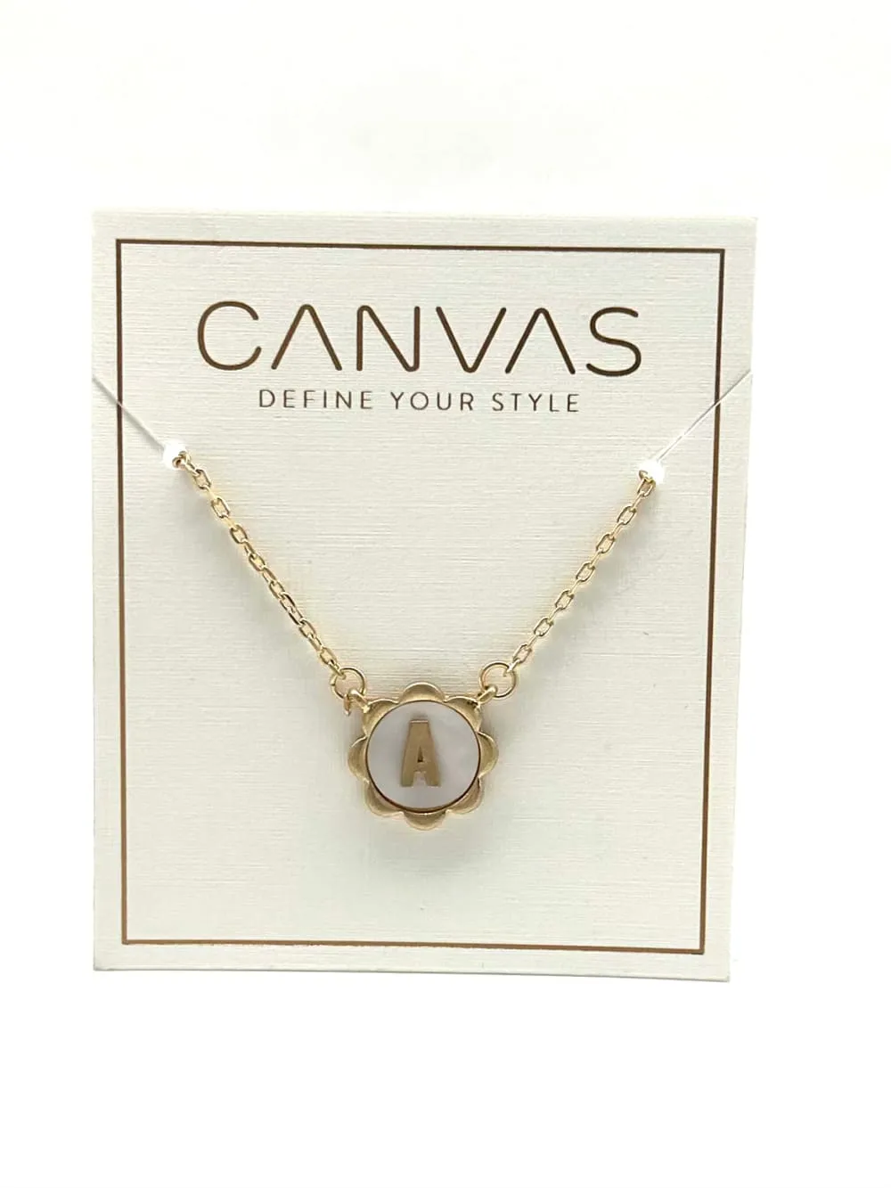 Juliette Mother of Pearl Scalloped Initial Necklace