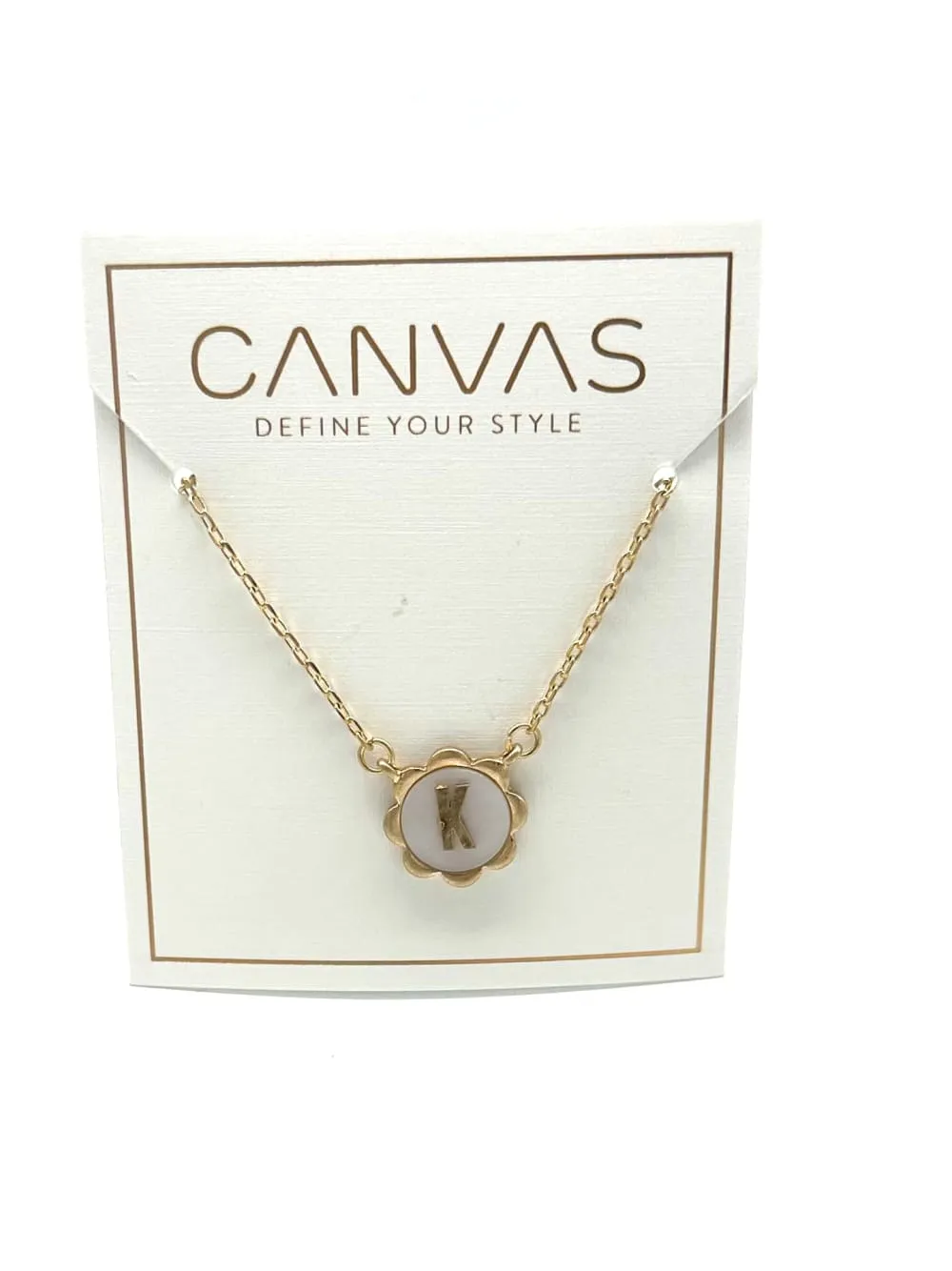 Juliette Mother of Pearl Scalloped Initial Necklace