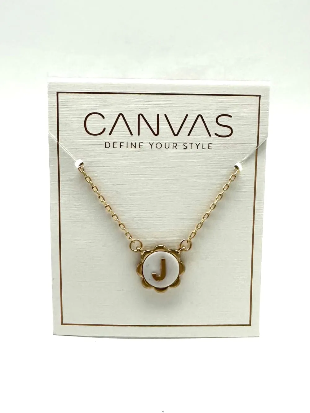 Juliette Mother of Pearl Scalloped Initial Necklace