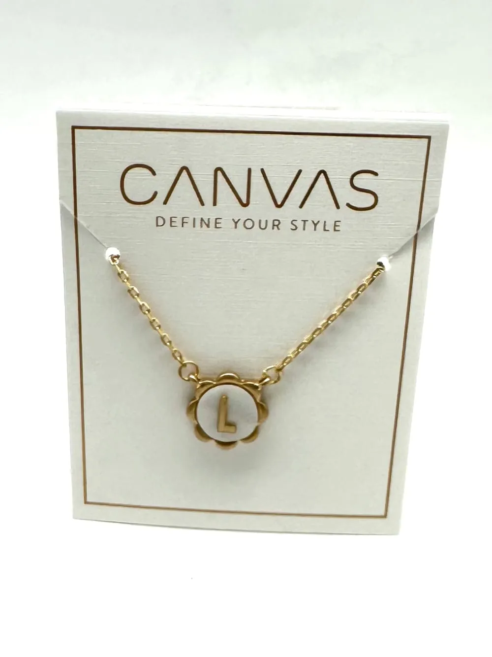 Juliette Mother of Pearl Scalloped Initial Necklace