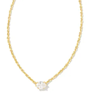 Kendra Scott Cailin Gold Pendant Necklace in White Crystal