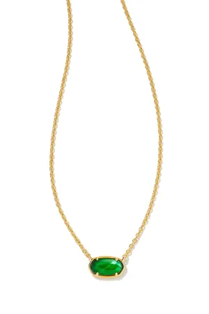 Kendra Scott: Grayson Gold Pendant Necklace - Emerald Illusion