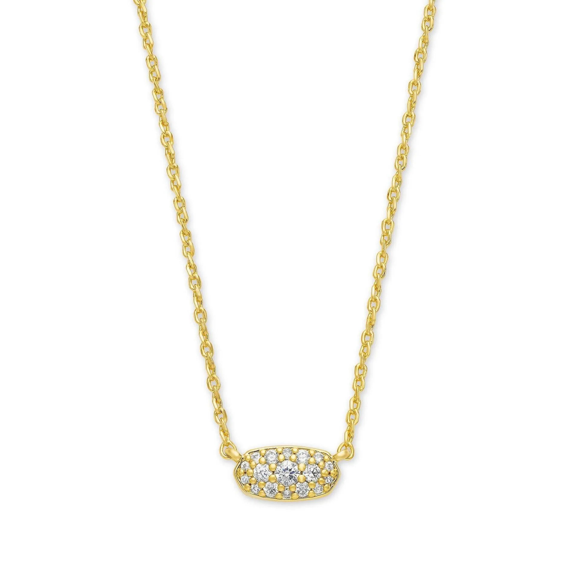 Kendra Scott Grayson Pendant Necklace in White Crystal, Gold-Plated