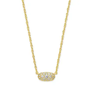 Kendra Scott Grayson Pendant Necklace in White Crystal, Gold-Plated